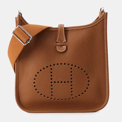 Pre-owned Hermes Evelyne3 Gold Taurillon Clemence Size 23 In Brown