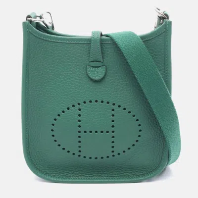 Pre-owned Hermes Evelynetpm Green Leather Handbag