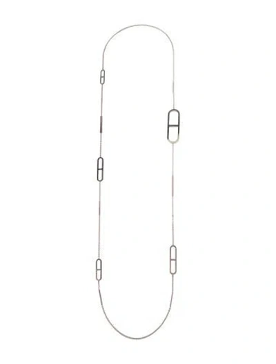 Pre-owned Hermes Ever Chaine D'ancre Station Necklace, 46" In Multicolor