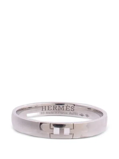 Pre-owned Hermes Ever Herakles Ring In Silver