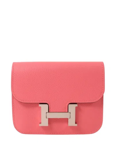 Pre-owned Hermes Evercolor Constance Belt Bag In Pink