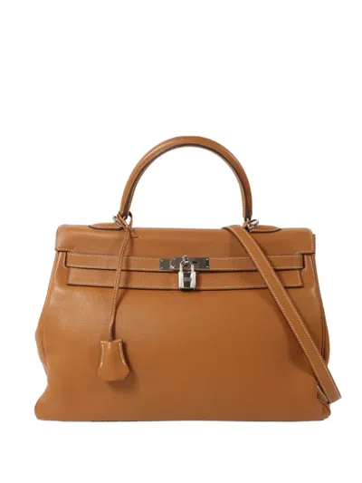 Pre-owned Hermes Evercolor Kelly 35 Shoulder Bag In Brown