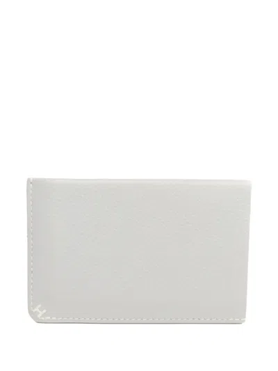Pre-owned Hermes Evercolor Leather Card Holder In Gray