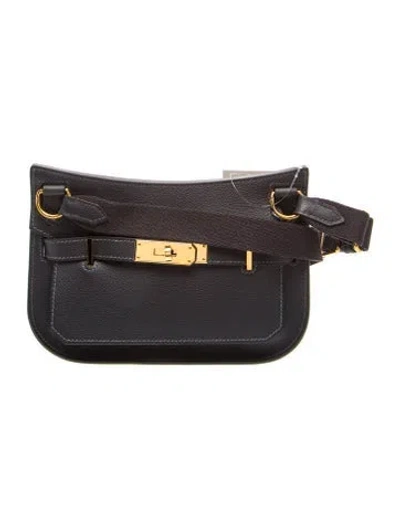 Pre-owned Hermes Evercolor Mini Jypsiere Crossbody Bag In Black