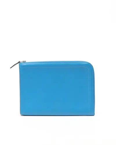 Pre-owned Hermes Hermès Evercolor Tablet Case, Size 12-inch In Blue