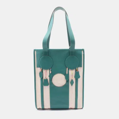 Pre-owned Hermes Evercolor Vert Vertigo Toile Petite H Dream Catcher Tote In Green