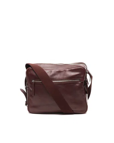 Pre-owned Hermes Hermès Evergrain Hebdo Reporter Bag In Burgundy