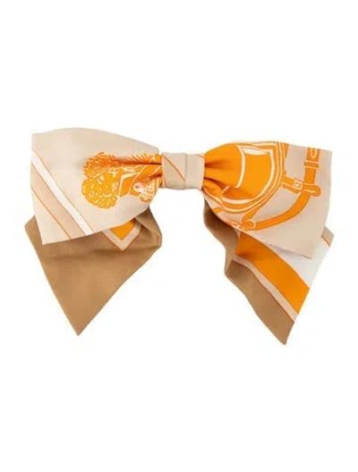 Pre-owned Hermes Ex Libris Grenelle Hair Clip In Neutrals