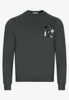 Hermes "ex-libris" Print Pullover Sweatshirt In Black