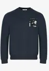 Hermes "ex-libris" Print Pullover Sweatshirt In Blue