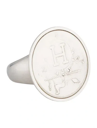 Pre-owned Hermes Ex Libris Ring Cocktail Ring In Multi