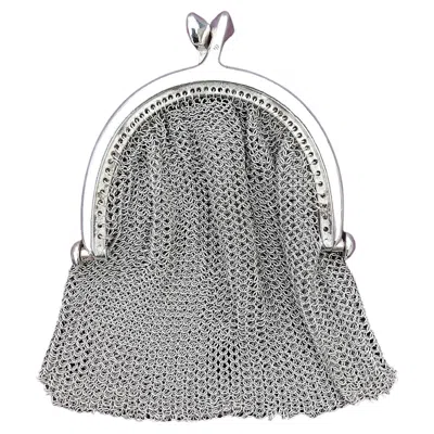 Pre-owned Hermes Exceptional Hermès Silver Coin Purse Chainmail Gaetan De Percin