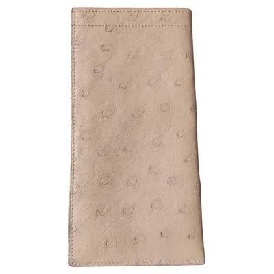 Pre-owned Hermes Exceptional Hermès Vintage Glasses Case Beige Ostrich Leather Rare In Brown