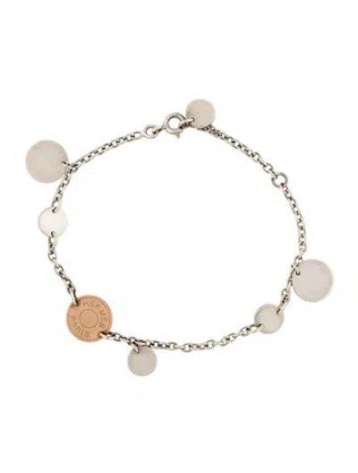 Pre-owned Hermes Ex-libris Charm Bracelet, 6.75" In Multi