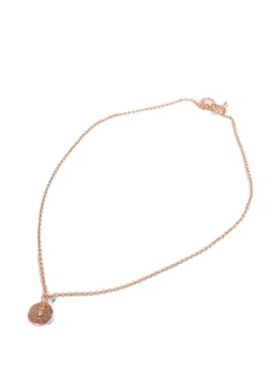 Pre-owned Hermes Ex-libris Diamond Necklace In Pink