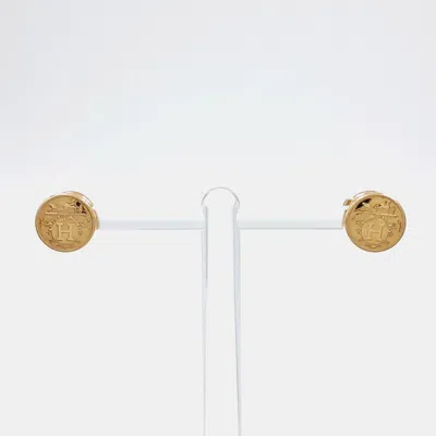 Pre-owned Hermes Hermès Ex-libris Earrings In Multicolor