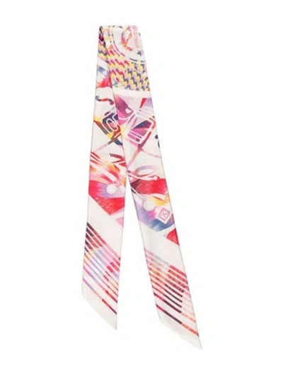 Pre-owned Hermes Ex-libris Marble Silk Twilly Scarf In Neutrals