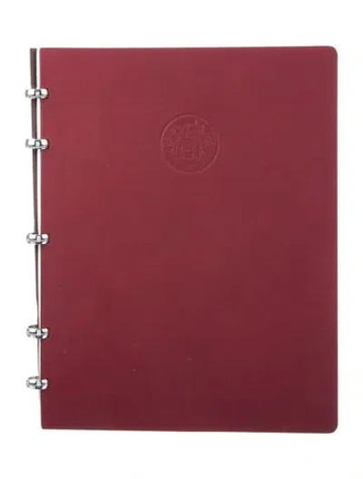 Pre-owned Hermes Ex-libris Notebook In Burgundy