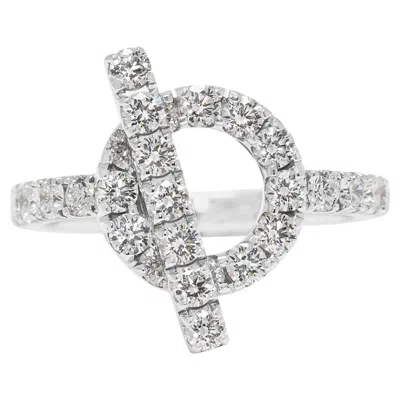 Pre-owned Hermes Exquisite  Finesse Ring With 1.05ct Diamonds In 18k White Gold
