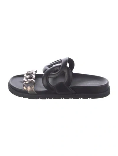 Pre-owned Hermes Extra Chaîne D'ancre Insignia Slides In Multi