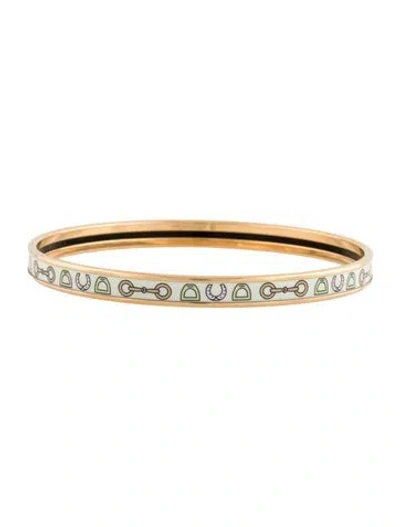 Pre-owned Hermes Extra Narrow Enamel Bangle Bracelet, 7.75" In Multi
