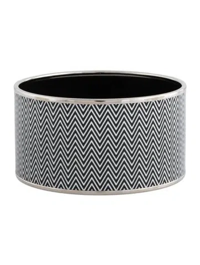 Pre-owned Hermes Extra Wide Enamel Bangle Bracelet, 7.25" In Multi