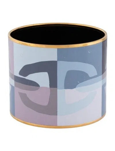 Pre-owned Hermes Extra Wide Enamel Bracelet, 8.25" In Multi