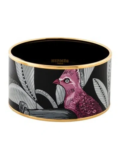 Pre-owned Hermes Extra Wide Enamel Tree Of Song Bracelet, 7.5" In Multi