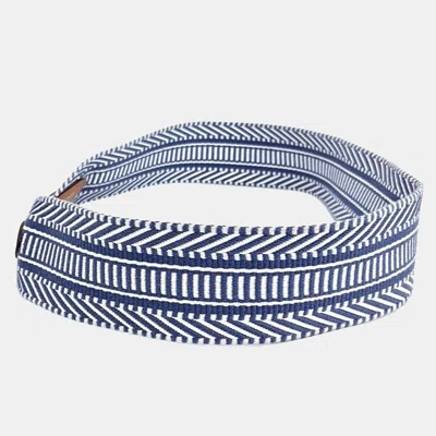 Pre-owned Hermes Fabric Blue White Strap