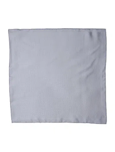 Pre-owned Hermes Faconnee Upside Down Pocket Square Silk Scarf W/ Tags In Blue