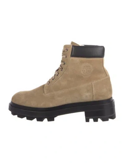 Pre-owned Hermes Fair Suede Hiking Boots In Neutral