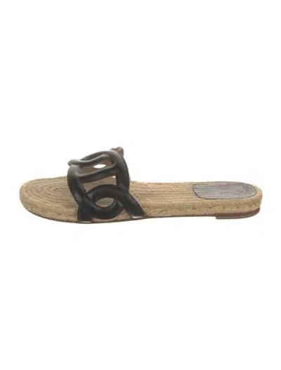 Pre-owned Hermes Famosa Chaîne D'ancre Insignia Espadrilles In Brown