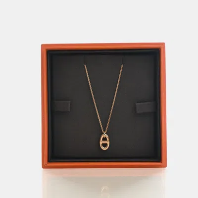 Pre-owned Hermes Farandole 18k Rose Gold Pendant Necklace