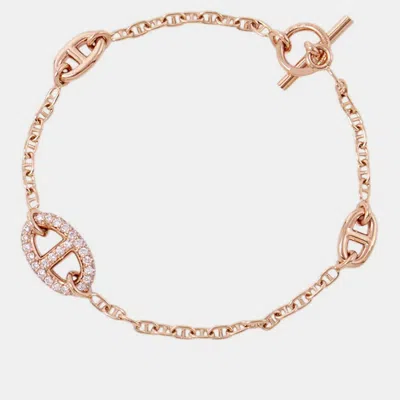 Pre-owned Hermes Farandole Bracelet Size Shh221413b 18k Pink Gold
