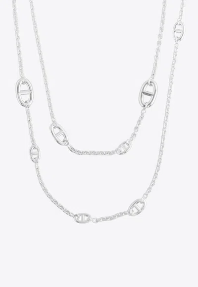 Hermes Farandole Long Necklace 120 In Silver In White