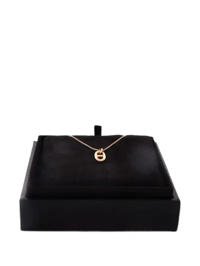Pre-owned Hermes Farandole Pendant 18k Rose Gold Small Necklace In Pink