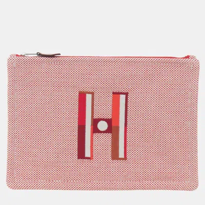 Pre-owned Hermes Faubourg Corner Case Small In Pink