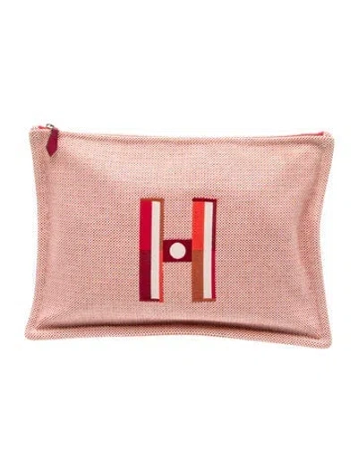 Pre-owned Hermes Faubourg Corner Pouch In Orange