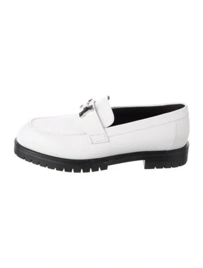 Pre-owned Hermes Faubourg H Logo Loafers In White