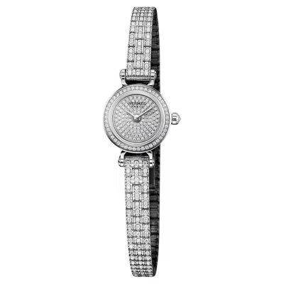 Pre-owned Hermes Faubourg Joaillerie Watch White Gold And Diamonds