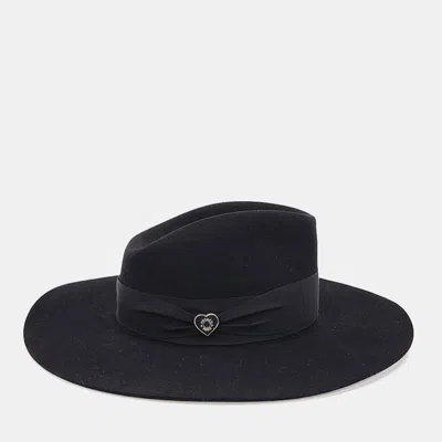 Pre-owned Hermes Faubourg Love Fedora In Black