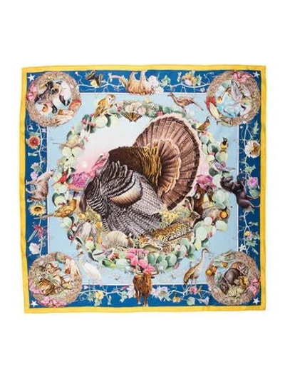 Pre-owned Hermes Faune Et Flore Du Texas Silk Scarf W/ Tags In Multi