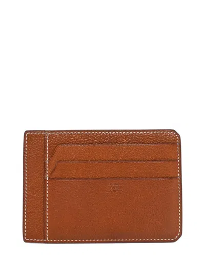 Pre-owned Hermes Hermès Fauve Barenia Faubourg Leather City 8cc Card Holder (authentic Pre-  Loved)