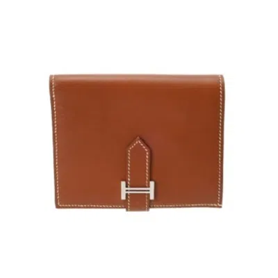Pre-owned Hermes Fauve Leather Wallet (bi-fold) ()