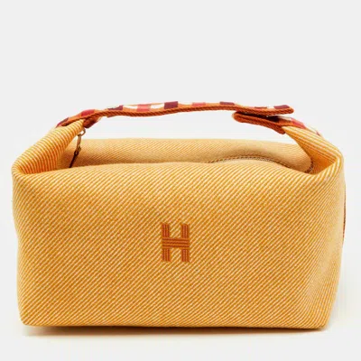 Pre-owned Hermes Hermès Fauve Toile H Canvas Large Bride-a-brac Au Carre Model Case In Multi