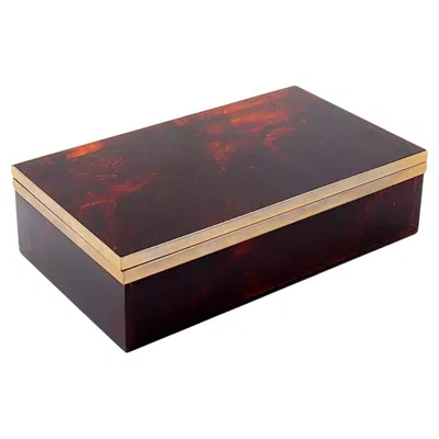 Pre-owned Hermes Faux Tortoise Decorative Box In The Style Of , 1970s In Black