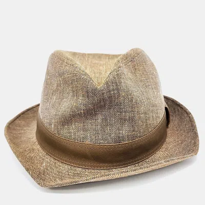 Pre-owned Hermes Hermès Fedora Beige Hat