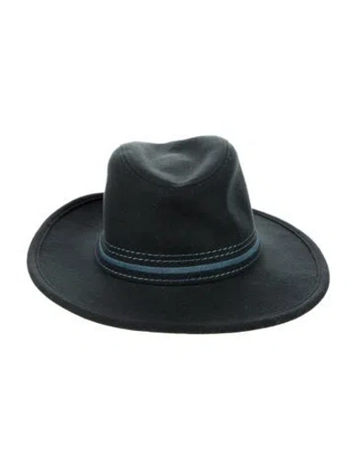 Pre-owned Hermes Fedora In Blue/green
