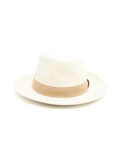 Pre-owned Hermes Hermès Fedoral Hat, Size 57 In White