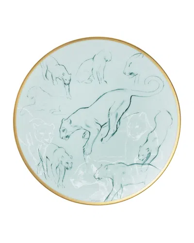 Pre-owned Hermes Felines Carnets D'equateur Bread & Butter Plate In Multi